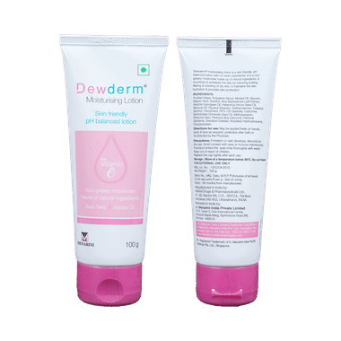 Dewderm Moisturising Lotion with Vitamin E, Aloe Vera & Jojoba Oil | Skin-Friendly & pH-Balanced