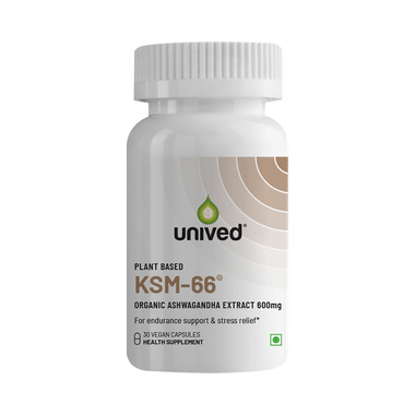 Unived KSM 66 Organic Ashwagandha Root Extract 600mg Vegan Capsule