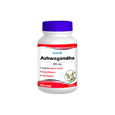 HealthVit Pure Ashwagandha Root Powder 250mg Capsule