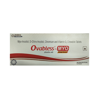 Ovabless-Myo Chewable Tablet With Myo-Inositol, D-Inositol, Chromium & Vitamin D3 | Flavour Orange