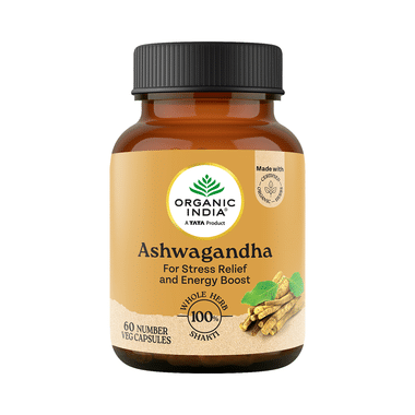 Organic India Ashwagandha Ayurvedic Veg Capsule | Relieves Stress & Builds Vitality