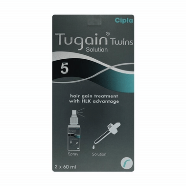 Tugain Twins 5 Solution for Hair Growth(60ml Each)