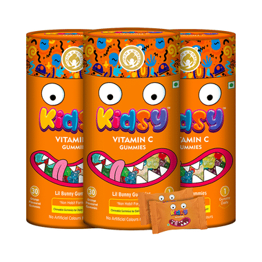Mom & World Kidsy Vitamin C Gummies (30 Each) Orange Flavoured