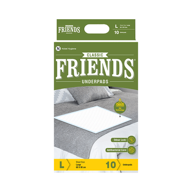 Friends Classic Disposable Underpads,Soft & Super Absorbency Large