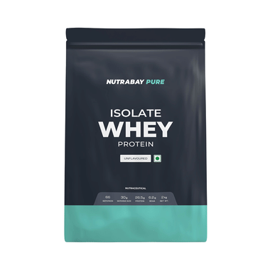 Nutrabay Pure Isolate Whey Protein For Muscle Recovery & Immunity | No Added Sugar | Unflavoured