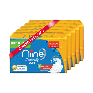 Niine Naturally Soft Pads for Women (18 Each) Regular Super Saver Pack