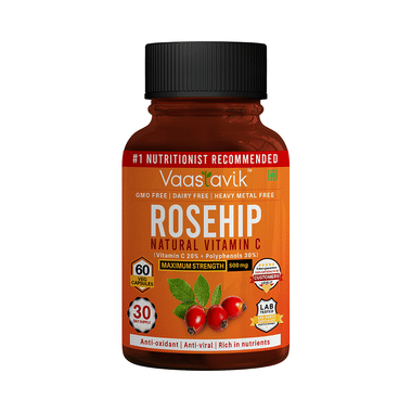 Vaastavik Rosehip Natural Vitamin C Veg Capsule