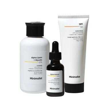 Minimalist Anti-Pigmentation Kit | Cleanser, Face Serum & Sunscreen for All Skin Types