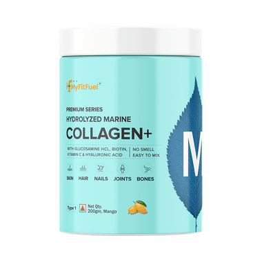 MyFitFuel Premium Series Hydrolyzed Marine Collagen+ With Glucosamine Mango