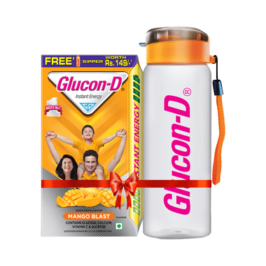 Glucon-D With Glucose, Calcium, Vitamin C & Sucrose | Nutrition Booster Mango Blast With Sipper Free