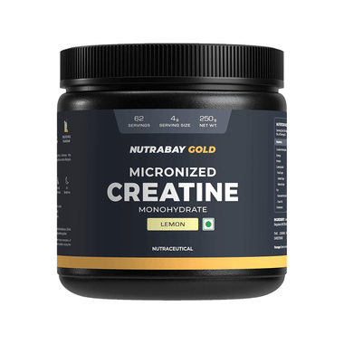 Nutrabay Gold Micronized Creatine Monohydrate Powder Lemon