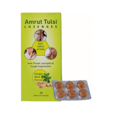 Amrut Tulsi Lozenges (6 Each) Ginger Mint