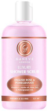 Ganeve London Luxury Shower Scrub English Rose & Pomegranate