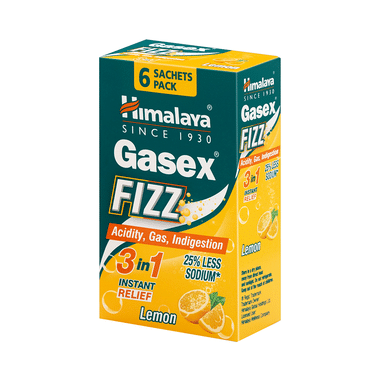 Himalaya Gasex Fizz | | Digestive Wellness| Provides Relief From Acidity & Gas (5gm Each) Lemon