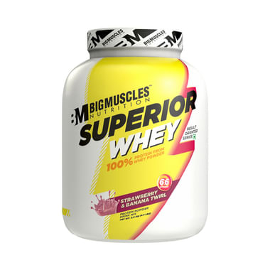 Big  Muscles Superior Whey Protein Powder Strawberry & Banana Twirl
