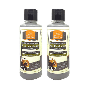 Khadi Pure Herbal Shikakai & Honey SLSand Paraben Free Hair Conditioner (210ml Each)