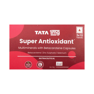 Tata 1mg Super Antioxidant Multiminerals with Betacarotene, Zinc Sulphate & Selenium | Nutritional Supplement