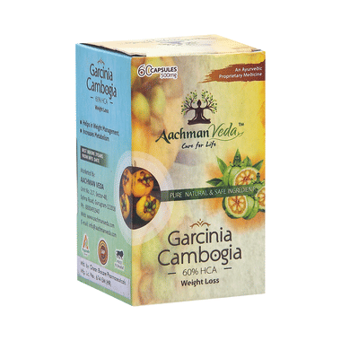 Aachman Veda Garcinia Cambogia 500mg 60% HCA Weight Loss Capsule (60 Each)