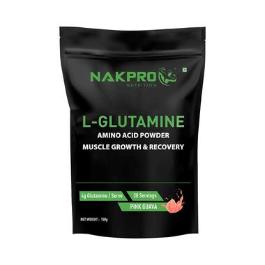 Nakpro Nutrition L-Glutamine Amino Acid Powder Pink Guava