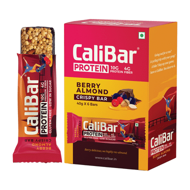 CaliBar Protein Crispy Bar (40gm Each) Berry Almond