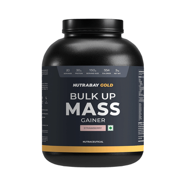 Nutrabay Gold Bulk Up Mass Gainer Powder Strawberry