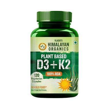 Vlado's Himalayan Organics Plant Based D3 + K2 Vegetarian Capsule