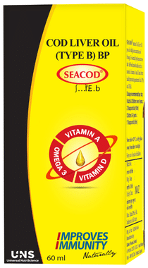 Seacod Cod Liver Oil with Omega 3, Vitamin A, Vitamin D, for Kids and Adults Oil