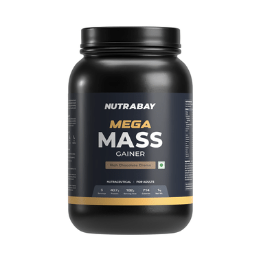 Nutrabay Gold Mega Mass Gainer Powder Rich Chocolate Creme