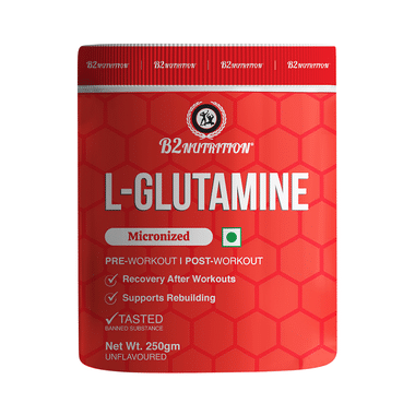 B2 Nutrition L-Glutamine Micronized Powder (250gm Each) Unflavored
