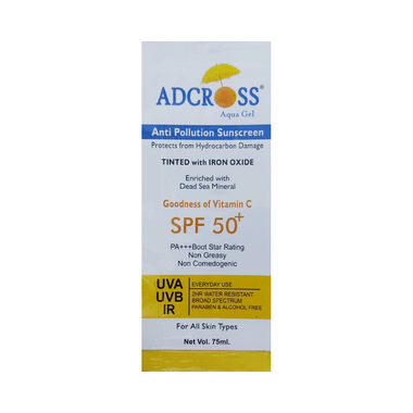 Adcross Anti-Pollution Aqua Gel SPF 50+ Sunscreen | UVA/UVB & IR Protection | Paraben-Free