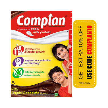 Complan Nutrition Drink Powder For Children | Nutrition Drink For Kids With Protein & 34 Vital Nutrients | Royale Chocolate