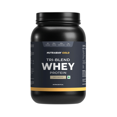 Nutrabay Gold Tri-Blend Whey Protein For Muscle Recovery & Immunity | No Added Sugar | Flavour Cafe Mocha