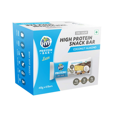 HYP Zero Sugar High Protein Snack Bar (40gm Each) Coconut Almond