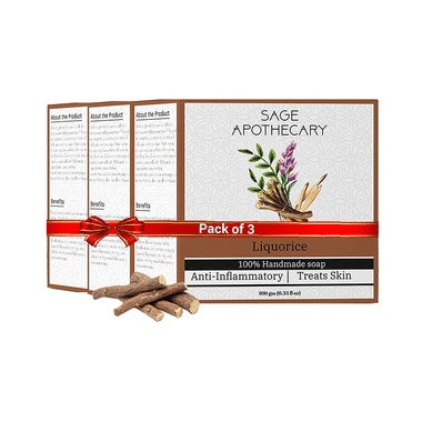 Sage Apothecary Combo Pack Of 100% Hand Made Soap (100gm Each) Liquorice