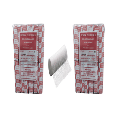 Absorbent Cotton Medical Gauze Roll Bandage (12 Each) 7.5cm X 5m