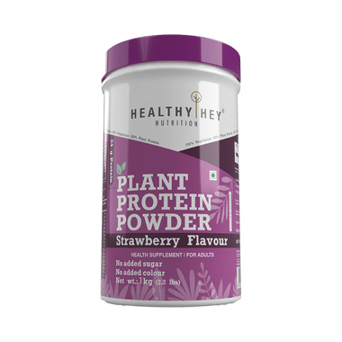 HealthyHey Nutrition Vegan Plant Protein Powder Strawberry