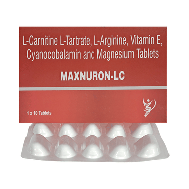 Maxnuron-LC Tablet With L-Carnitine, L-Arginine, Vitamin E, Cyanocobalamin And Magnesium