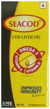 Seacod Cod Liver Oil with Omega 3, Vitamin A, Vitamin D, for Kids and Adults Oil