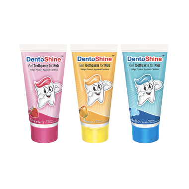 DentoShine Strawberry Mango & Bubblegum Gel Toothpaste For Kids