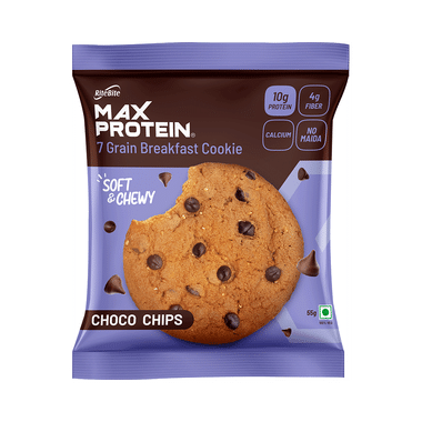 RiteBite Max Protein Cookie With 10g Protein And 4g Fiber (55gm Each) Choco Chips