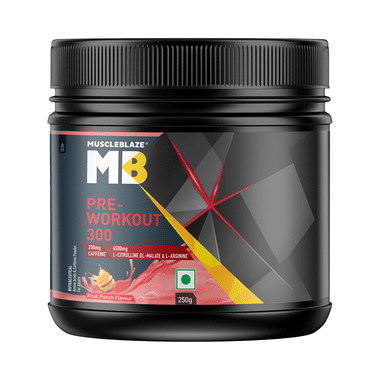 MuscleBlaze MB Pre-Workout 300 | With Citrulline & Arginine | For Energy & Recovery | Fruit Punch Powder