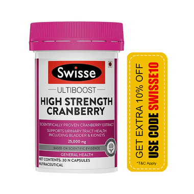 Swisse Ultiboost High Strength Cranberry 25000mg Capsule | Supports Urinary Bladder & Kidney Health