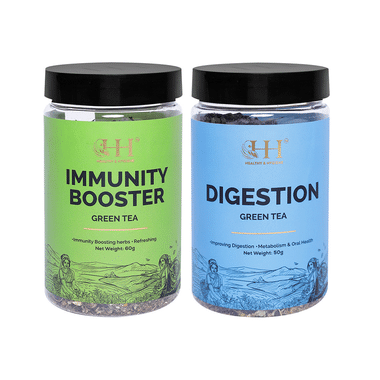Healthy & Hygiene Combo Pack Of Digestion Green Tea 50gm & Immunity Booster Green Tea 60gm