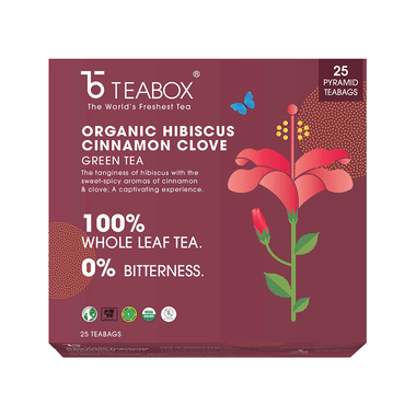 Teabox Organic Hibiscus Cinnamon Clove Green Tea Bag (2gm Each)