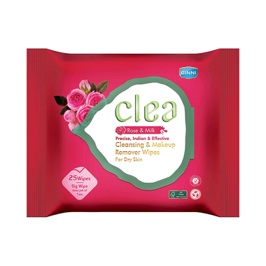 Ginni Clea Cleansing & Make-Up Remover Wipes Rose & Milk