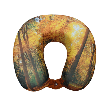 Viaggi Super Soft Memory Foam Neck Pillow Yellow Forest