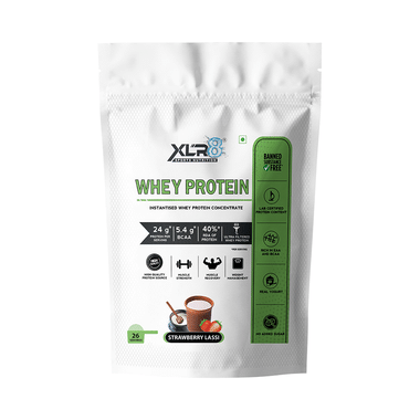 XLR8 Sports Nutrition Whey Protein Instantised Whey Protein Concentrate Strawberry Lassi