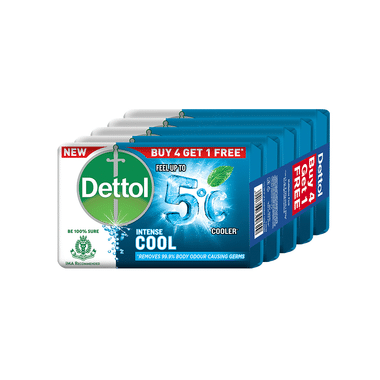 Dettol Intense Cool Soap 125gm (Buy 4 Get 1 Free)