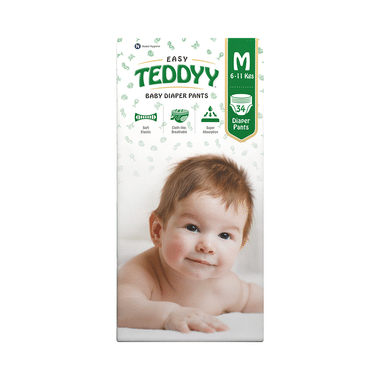 Teddyy Easy Baby Diaper Pants With Soft Elastic | Size Medium