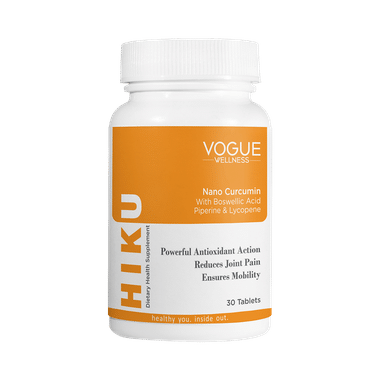 Vogue Wellness HIKU Nano Curcumin Piperine Turmeric Tablet Help In Reduce Joint Pain For Men & Women (30 Each)